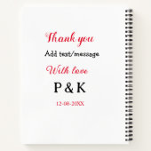 愛を込めて 新婦名 新郎名 ありがとう ノートブック (裏面)