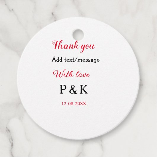 愛を込めて 新婦名 新郎名 ありがとう フェイバータグ (正面)