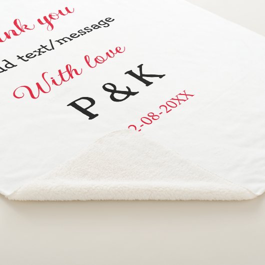 愛を込めて 新郎新婦の名前を入れて ありがとうの日 シェルパブランケット (3/4)