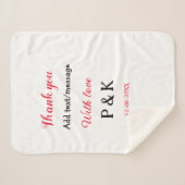 愛を込めて 新郎新婦の名前を入れて ありがとうの日 シェルパブランケット (正面(横))