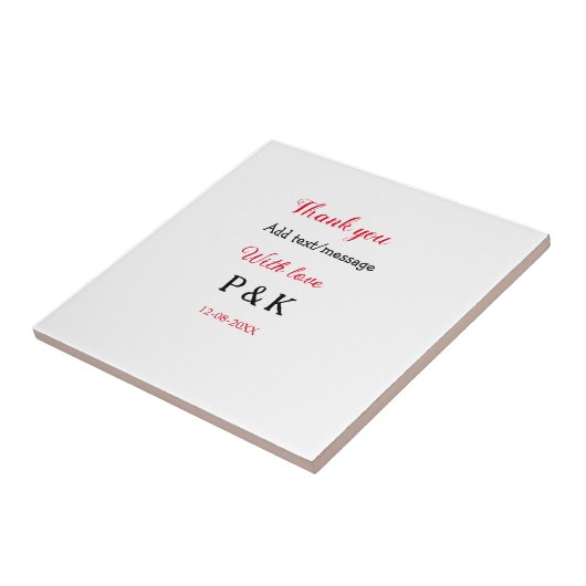 愛を込めて 新郎新婦の名前を入れて ありがとうの日 タイル (側面)