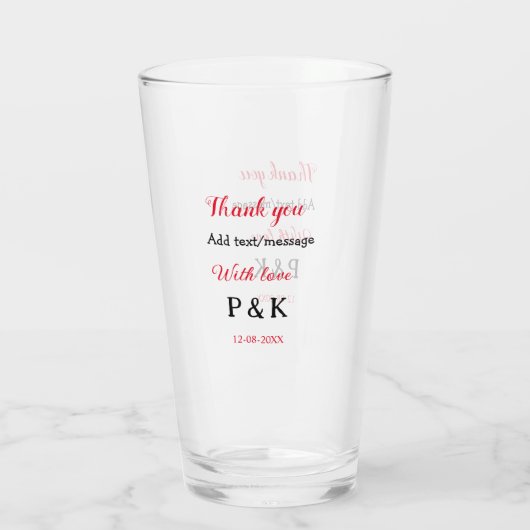 愛を込めて 新郎新婦の名前を入れて ありがとうの日 タンブラーグラス (裏面)