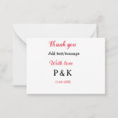 愛を込めて 新郎新婦の名前を入れて ありがとうの日 ノートカード (裏面)