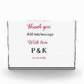 愛を込めて 新郎新婦の名前を入れて ありがとうの日 フォトブロック (正面)