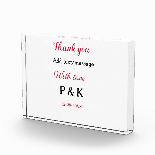 愛を込めて 新郎新婦の名前を入れて ありがとうの日 フォトブロック (右)