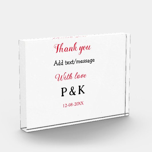 愛を込めて 新郎新婦の名前を入れて ありがとうの日 フォトブロック (左)