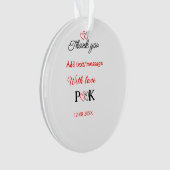 愛を込めて 新郎新婦の名前を入れて ありがとう 日付 オーナメント (正面)