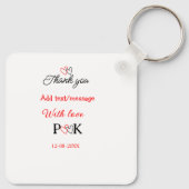 愛を込めて 新郎新婦の名前を入れて ありがとう 日付 キーホルダー (裏面)