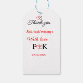 愛を込めて 新郎新婦の名前を入れて ありがとう 日付 ギフトタグ (裏面)