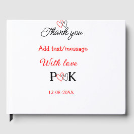 愛を込めて 新郎新婦の名前を入れて ありがとう 日付 ゲストブック