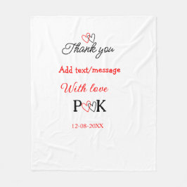 愛を込めて 新郎新婦の名前を入れて ありがとう 日付 フリースブランケット