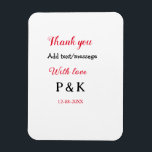 愛を込めて 新郎新婦の名前を入れて ありがとう 日付 マグネット<br><div class="desc">デザイン</div>