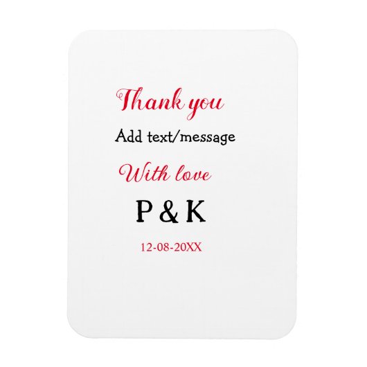 愛を込めて 新郎新婦の名前を入れて ありがとう 日付 マグネット (縦)