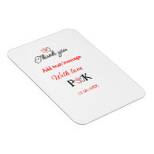 愛を込めて 新郎新婦の名前を入れて ありがとう 日付 マグネット (右側)