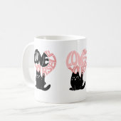 愛を込めて 自分を愛して 面白い猫 コーヒーマグカップ (正面左)