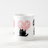 愛を込めて 自分を愛して 面白い猫 コーヒーマグカップ (中央)