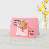 愛を送って、ハグして！ カード (黄色い花)