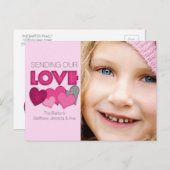 愛を送るカスタムフォトバレンタインデー シーズンポストカード (正面/裏面)
