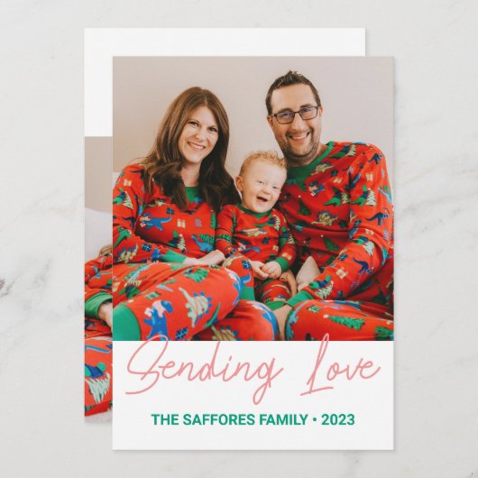 愛を送るクリスマス素晴らしの写真カード シーズンカード (正面/裏面)