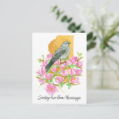愛を送るミシシッピMockingbird Magnolia ポストカード (スタンド正面)