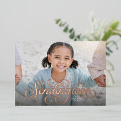 愛を送る可愛い1枚の写真バレンタイン 箔シーズンカード (立ち正面)