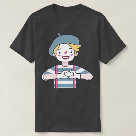 愛を送る可愛いMIME Tシャツ (デザイン正面)