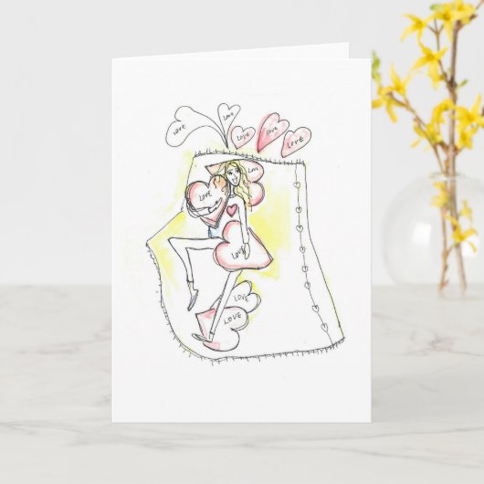 愛を送る カード (黄色い花)