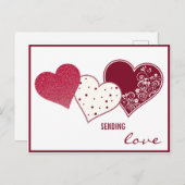 愛を送る，バレンタイン ポストカード (正面/裏面)