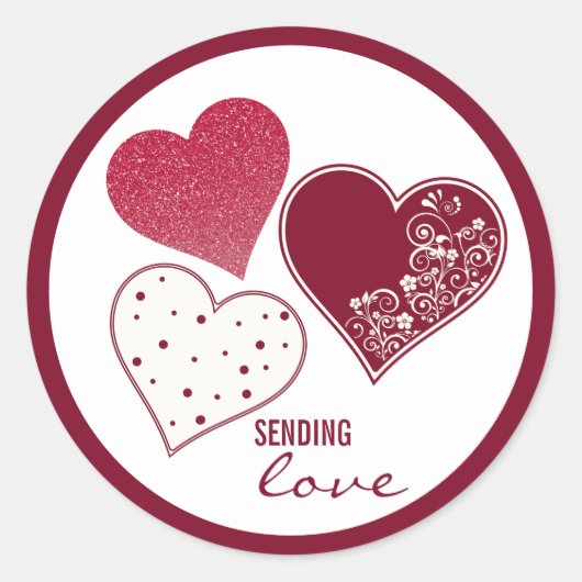 愛を送る，バレンタイン ラウンドシール (正面)