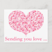 愛を送る/ピンクハート絵葉書 ポストカード (正面)