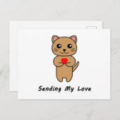 愛を送る – 白い背景 ポストカード (正面/裏面)