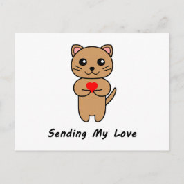 愛を送る – 白い背景 ポストカード