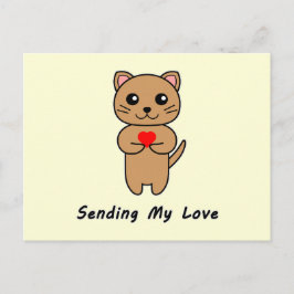 愛を送る – 黄色の背景 ポストカード