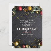 愛を願って　メリークリスマス　ブラック　グリーティングカード カード (裏面)