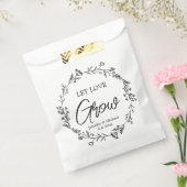 愛を黒と白の植物性のシック結婚成長させる フェイバーバッグ (封をした状態)