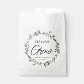 愛を黒と白の植物性のシック結婚成長させる フェイバーバッグ (正面)