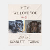 愛を２倍に、ママ フリースブランケット (正面)