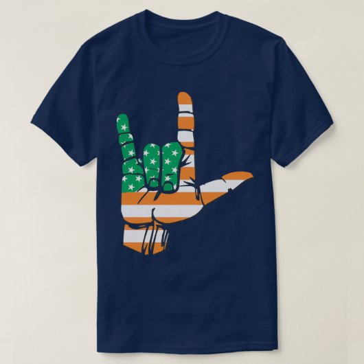 愛アイルランド愛のサインSaint Patrickx27s日Gif Tシャツ (デザイン正面)