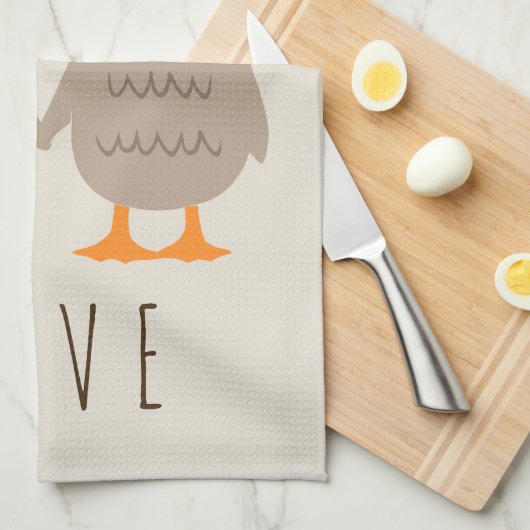 愛アヒル キッチンタオル (四つ折り)