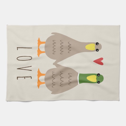 愛アヒル キッチンタオル (横)