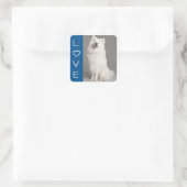 愛アメリカのエスキモー子犬ステッカー/ラベル スクエアシール (バッグ)