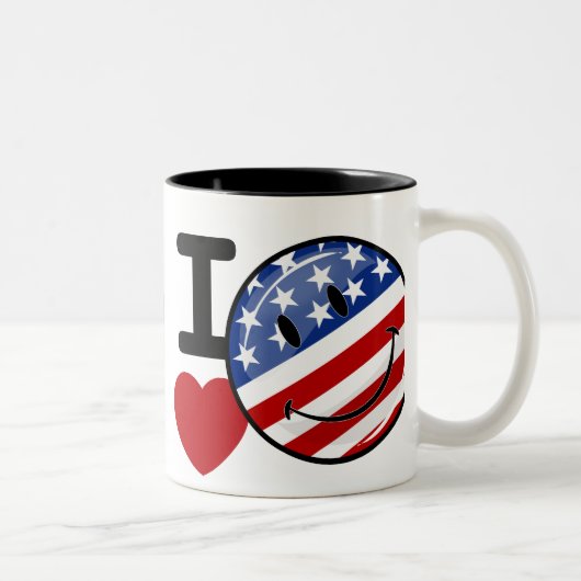 愛アメリカの微笑の旗 ツートーンマグカップ (右)