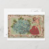 愛アンティークのバレンタインのギフト シーズンポストカード (正面/裏面)