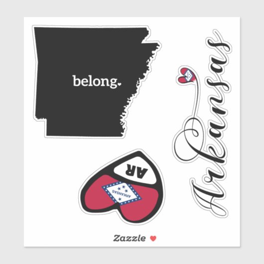 愛アーカンソー違うス、3デザイン、ダイ・カット シール (シート)