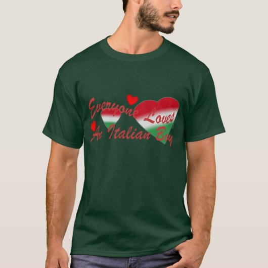 愛イタリアンな男の子の赤I Tシャツ (正面)