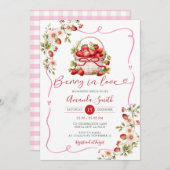 愛イチゴのボウベリーブライダルシャワーフローラ 招待状 (正面/裏面)