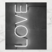 愛インスパイアのネオンのサインの白黒 ワインラベル (シングルラベル)