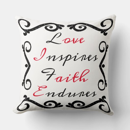 愛インスパイア心は耐える クッション (正面)