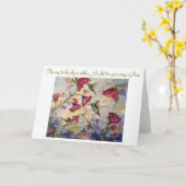 愛インスピレーションのハチドリの芸術の挨拶状 カード (黄色い花)