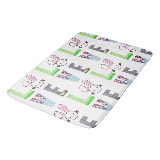 愛イースター – イースターバニー – イースターエッグ バスマット (アングル)
